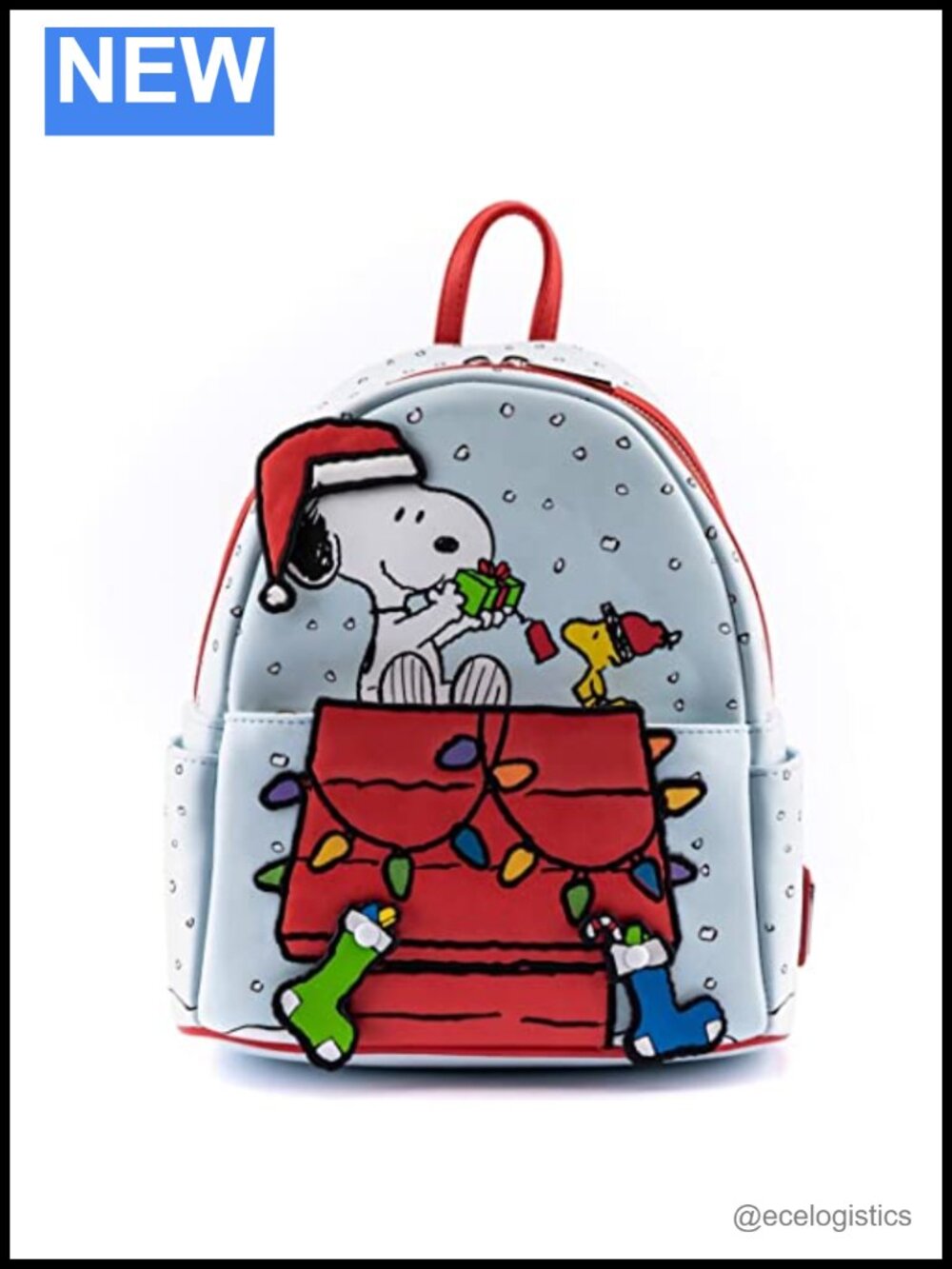 Loungefly Snoopy & Woodstock Double Strap Shoulder Bag Purse Faux Leather